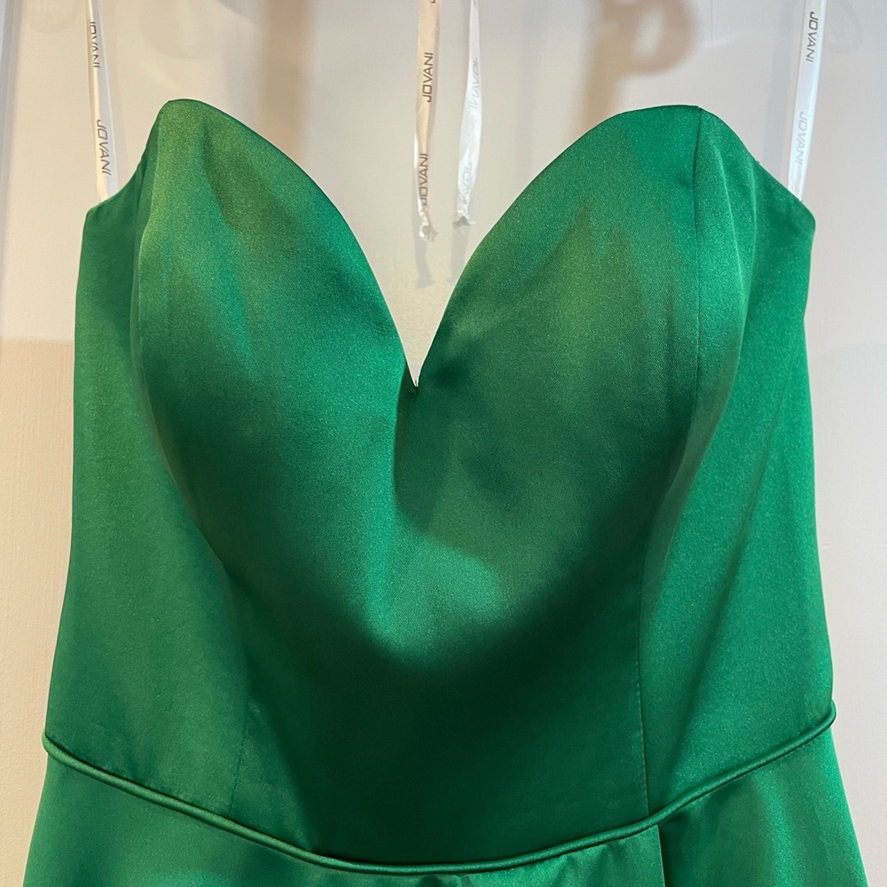 Jovani Strapless Emerald Dress